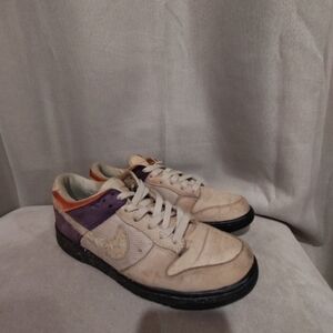 Size 10 Nike Dunk Low Premium Deep Orange/Ink/Net/Vegas Gold Preowned Very Worn